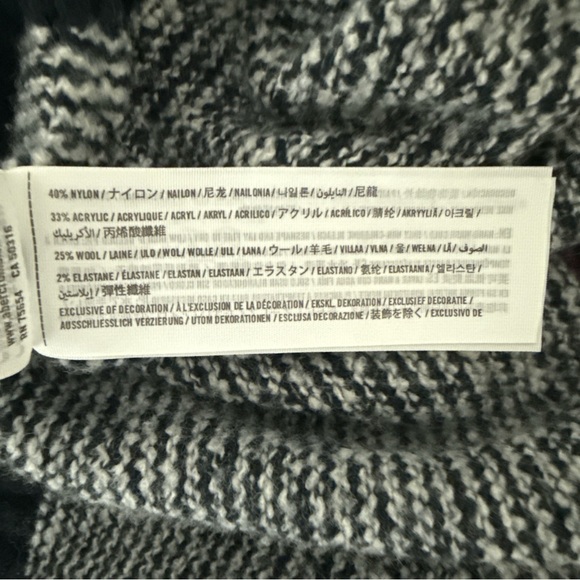 A&F Wool Blend Shawl Collar Open Cardigan Size L Western Nordic White Black Red - Picture 6 of 8